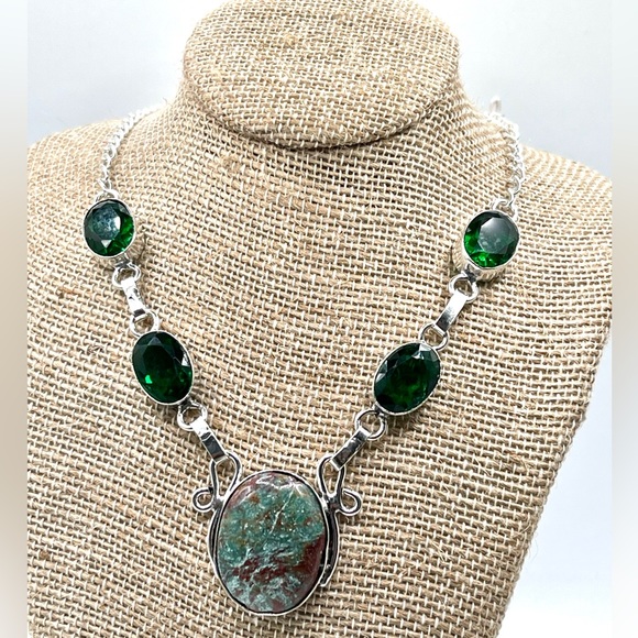 Chrysocolla Pendant Necklace 16”-17” - Picture 10 of 14